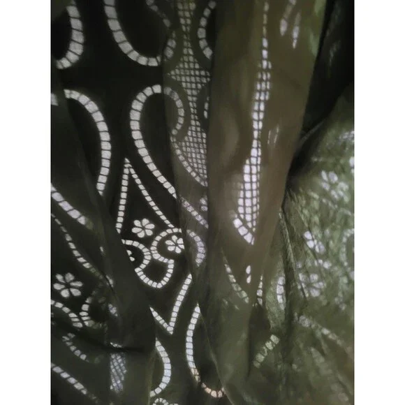Tuckernuck Maryse Caftan Dress XXL Army Green Eyelet Lace NWT $298 Cotton - Picture 8 of 11